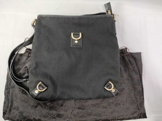 GUCCI Abbey GG Canvas Shoulder Bag 131326 204991 Black Shoulder Bag
