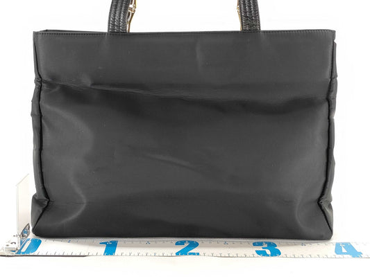 VERSACE Nylon Tote Bag, Black Shoulder Bag