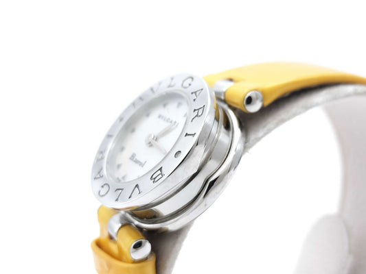 BVLGARI BZ22S D65806 SS/Leather/QZ White Shell Dial Non-Working/No Operational Guarantee Women's Watch