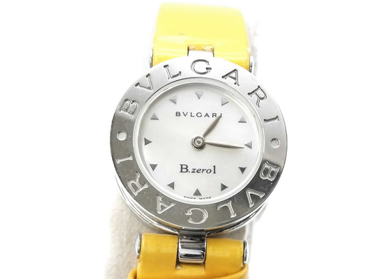 BVLGARI BZ22S D65806 SS/Leather/QZ White Shell Dial Non-Working/No Operational Guarantee Women's Watch