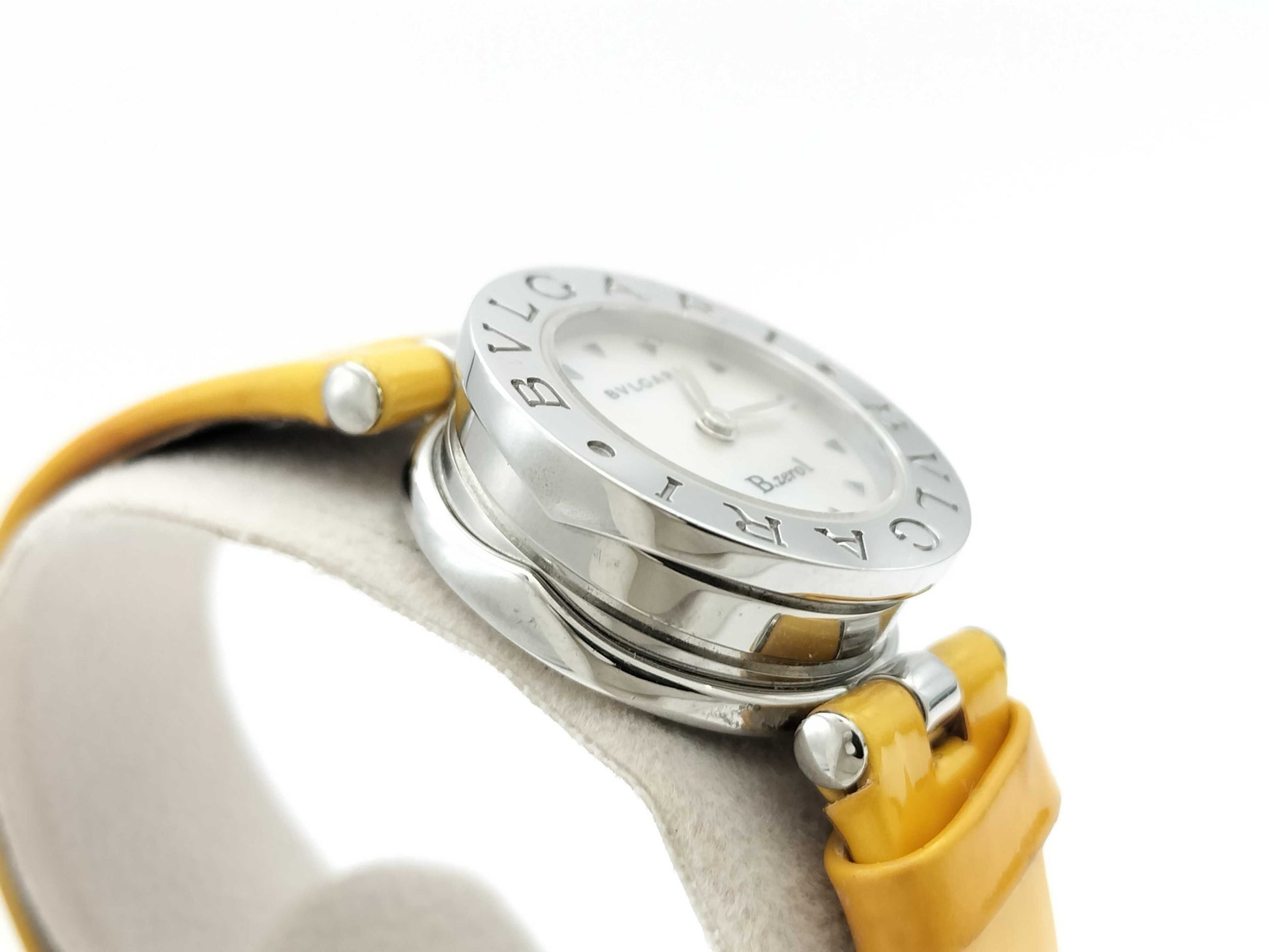 BVLGARI BZ22S D65806 SS/Leather/QZ White Shell Dial Non-Working/No Operational Guarantee Women's Watch