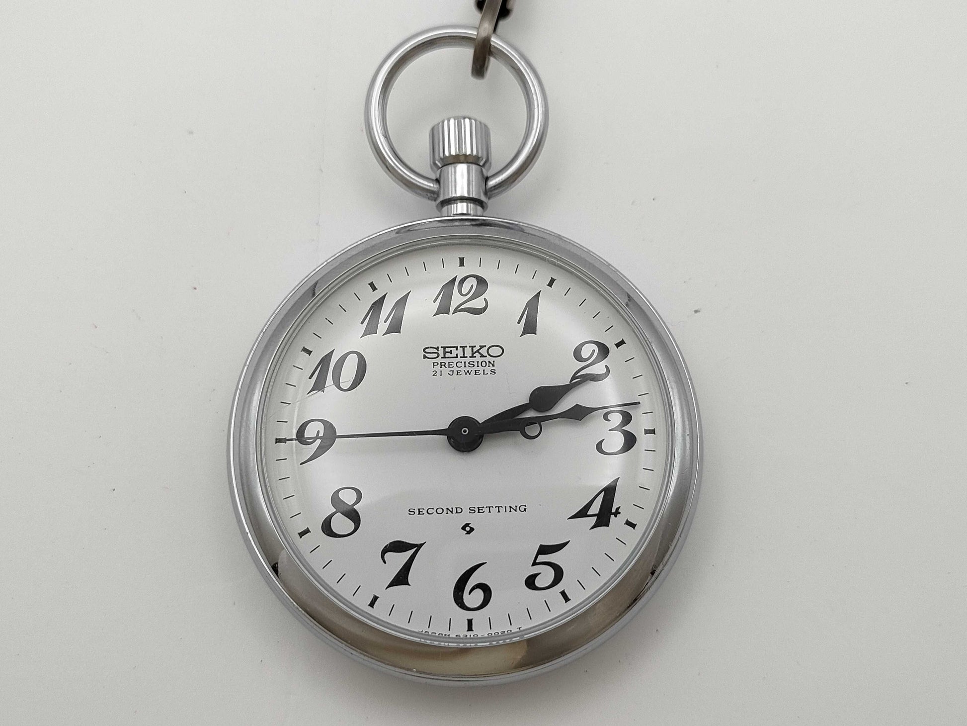 SEIKO 6310-0020 880240 Manual Winding White Dial Pocket Watch