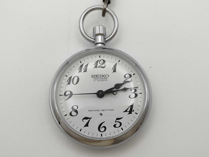 SEIKO 6310-0020 880240 Manual Winding White Dial Pocket Watch