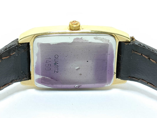 OMEGA De Ville Omega De Ville 1450 Stainless Steel/Leather/QZ Gold Dial Non-Working/No Operational Guarantee Women's Watch