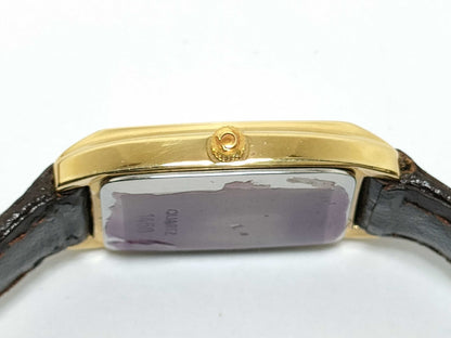OMEGA De Ville Omega De Ville 1450 Stainless Steel/Leather/QZ Gold Dial Non-Working/No Operational Guarantee Women's Watch