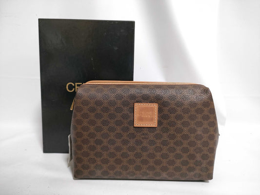CELINE Macadam PVC Second Bag Brown Pouch