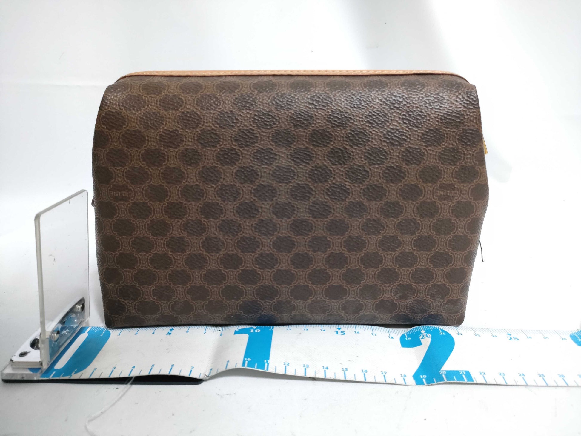 CELINE Macadam PVC Second Bag Brown Pouch