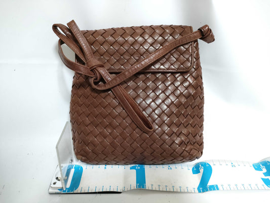 BOTTEGA VENETA Intrecciato Leather Shoulder Bag Brown