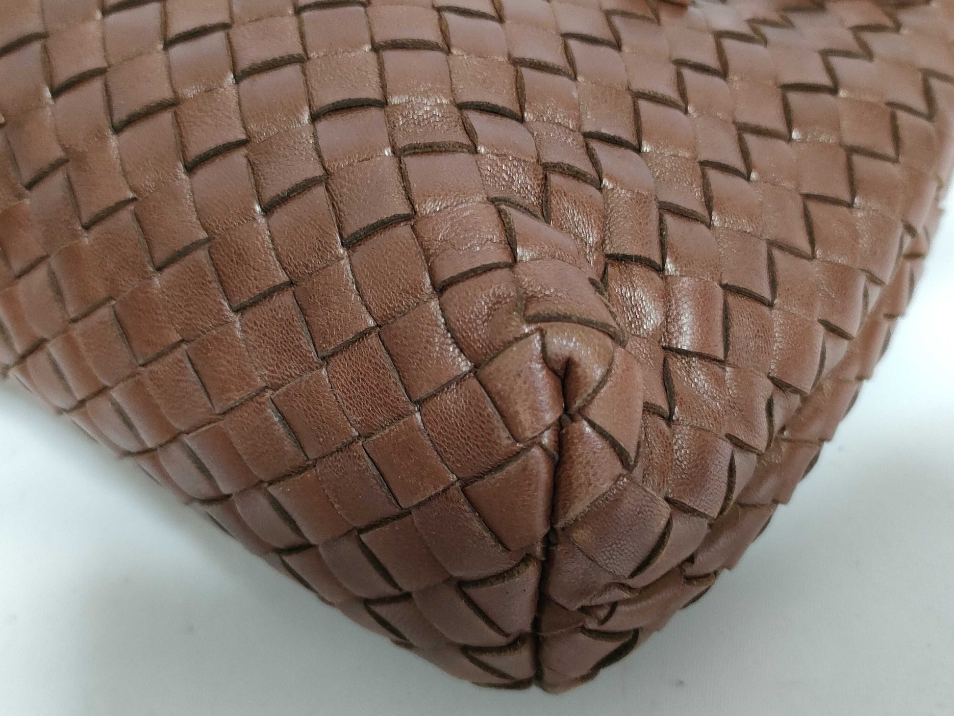 BOTTEGA VENETA Intrecciato Leather Shoulder Bag Brown