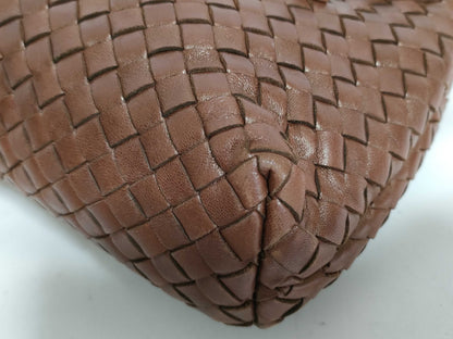 BOTTEGA VENETA Intrecciato Leather Shoulder Bag Brown