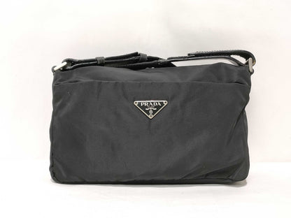PRADA Nylon Prada Tessuto Shoulder Bag Black Shoulder Bag