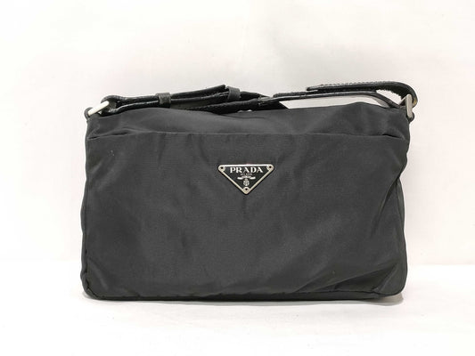 PRADA Nylon Prada Tessuto Shoulder Bag Black Shoulder Bag