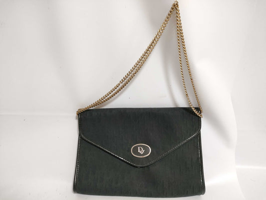 Dior Trotter Christian Dior Trotter Canvas Chain Shoulder Bag Black Shoulder Bag