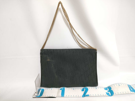 Dior Trotter Christian Dior Trotter Canvas Chain Shoulder Bag Black Shoulder Bag