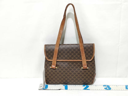 CELINE Macadam PVC and Leather Handbag M07 Brown