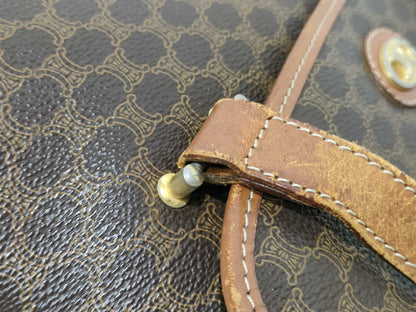 CELINE Macadam PVC and Leather Handbag M07 Brown