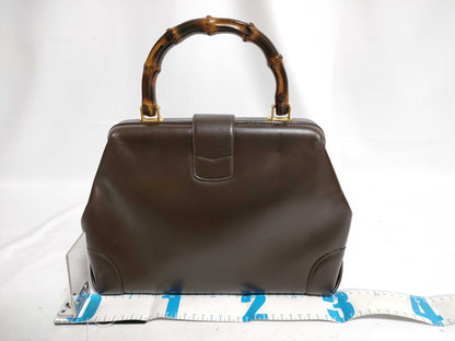 GUCCI Bamboo Leather Handbag 000・406・2370 Brown Handbag