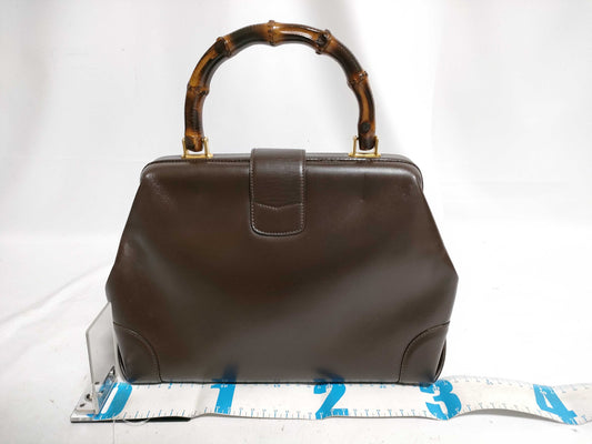 GUCCI Bamboo Leather Handbag 000・406・2370 Brown Handbag