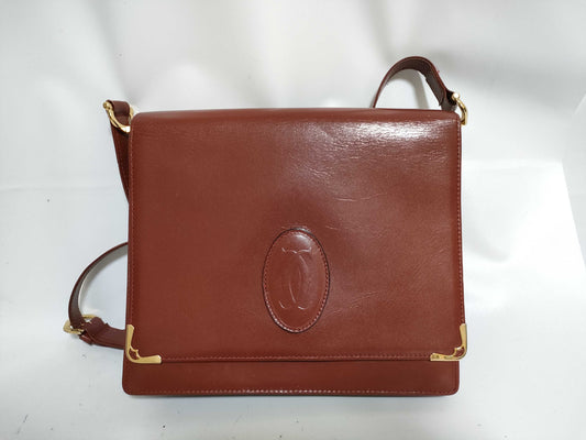 Cartier Must Cartier Must Line Leather Shoulder Bag Bordeaux Shoulder Bag