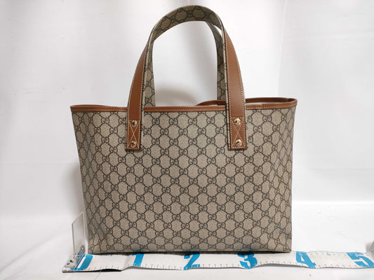 GUCCI GG Supreme Sherry Line Tote Bag 211134 493492 Mocha Tote Bag