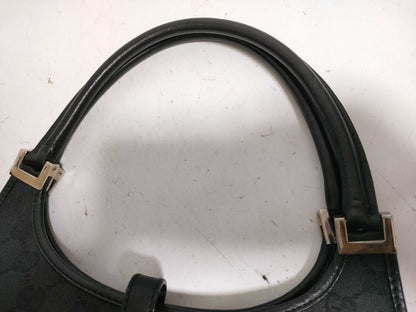 GUCCI GG Canvas Gucci Jackie GG Canvas Handbag 002・1068 001013 Black Handbag
