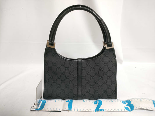 GUCCI GG Canvas Gucci Jackie GG Canvas Handbag 002・1068 001013 Black Handbag