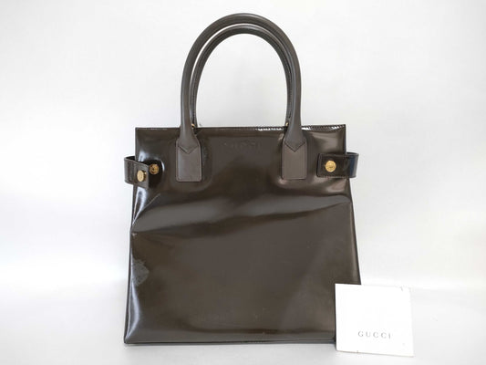 GUCCI Gucci Leather Handbag Brown Model Number Unclear Handbag