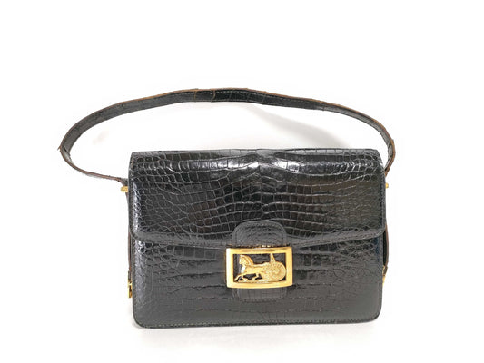 CELINE Leather One-Shoulder Bag Black Shoulder Bag