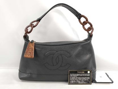 CHANEL Caviar Skin Handbag Handbag