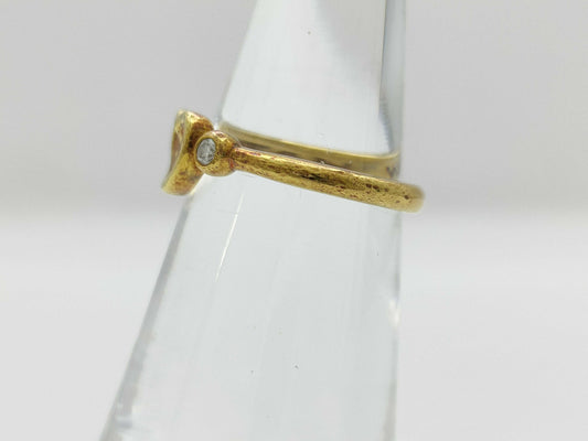 Tiffany & Co. Full Heart 2PD Yellow Gold 750 2.6g Ring 