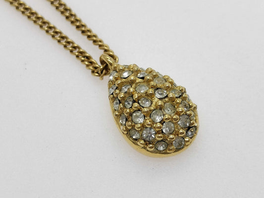 Dior teardrop-shaped pendant necklace with rhinestones, GP necklace