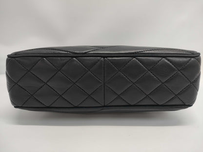 CHANEL Lambskin Wave Stitch Lambskin Shoulder Bag