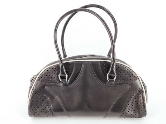 PRADA Prada Mini Boston Bag in Black Leather