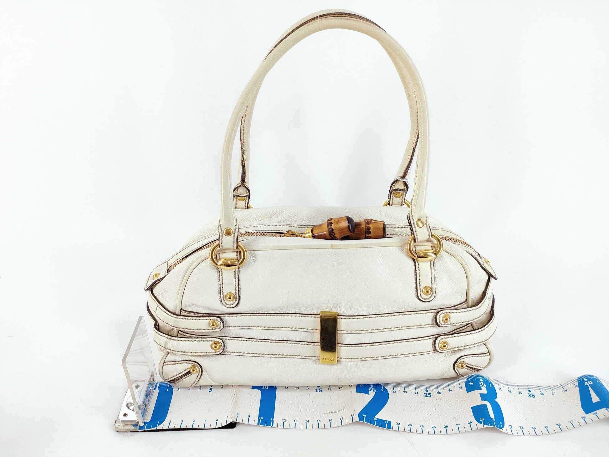GUCCI Bamboo Horsebit Leather Handbag