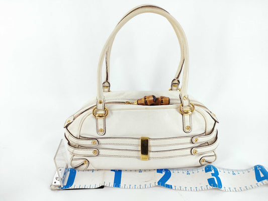 GUCCI Bamboo Horsebit Leather Handbag