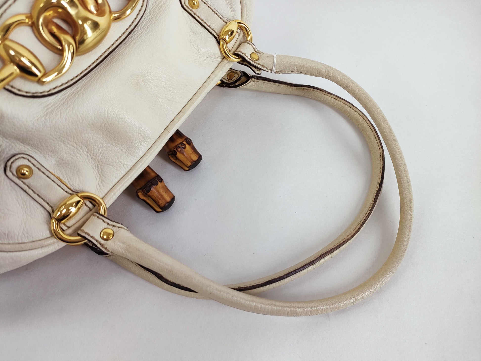 GUCCI Bamboo Horsebit Leather Handbag