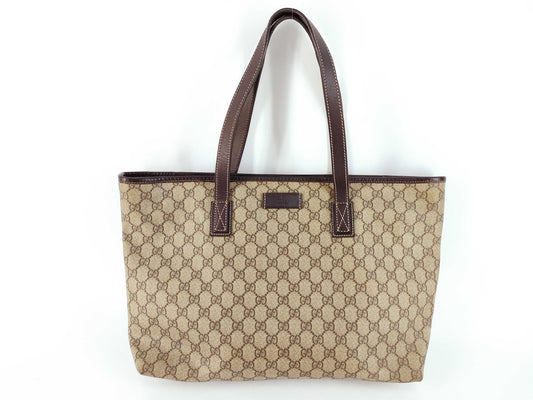 GUCCI GG Canvas Gucci PVC Tote Bag Brown Tote Bag