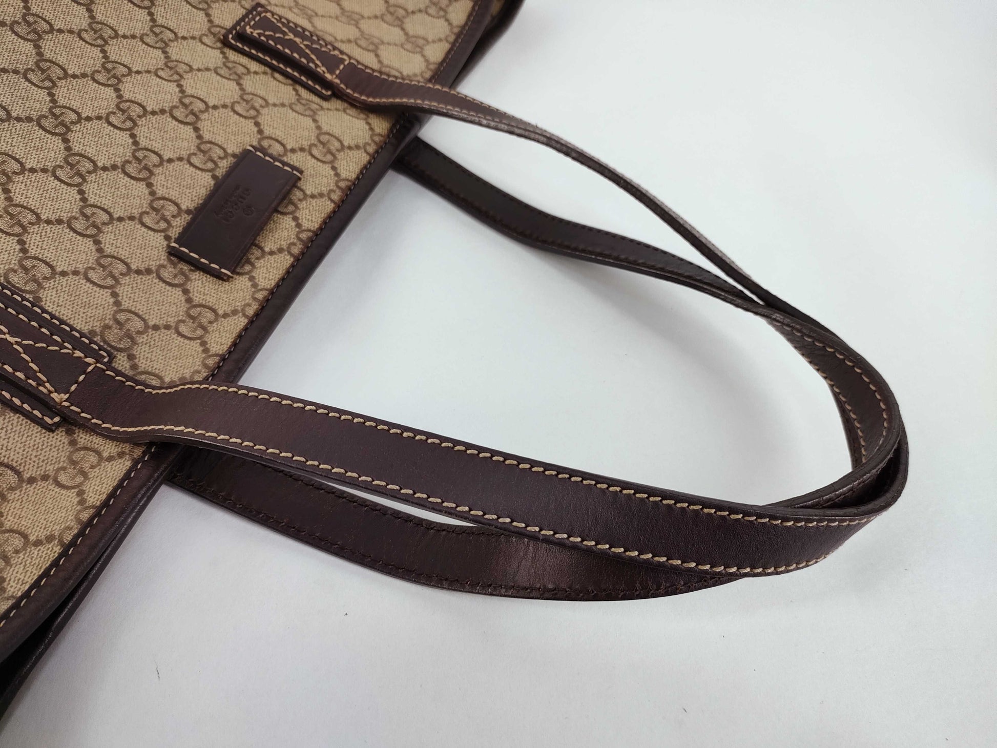 GUCCI GG Canvas Gucci PVC Tote Bag Brown Tote Bag