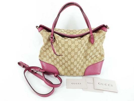 GUCCI GG Canvas Shoulder Bag with Shoulder Strap