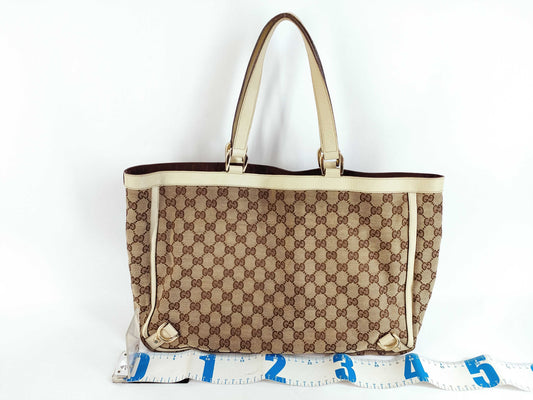 GUCCI GG Canvas Gucci Abbey Line Bag Canvas Tote Bag