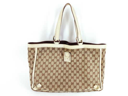GUCCI GG Canvas Gucci Abbey Line Bag Canvas Tote Bag