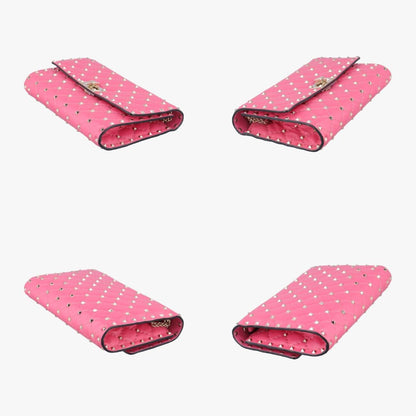 VALENTINO Rockstud Spike Pink Leather Shoulder Bag BL-P137NAP2