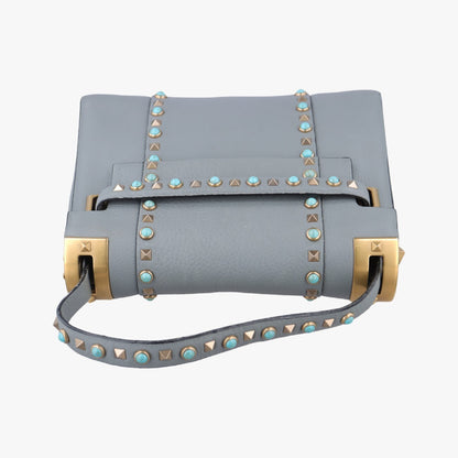 VALENTINO Rockstud Gray Leather Shoulder Bag BL-L997WQ22