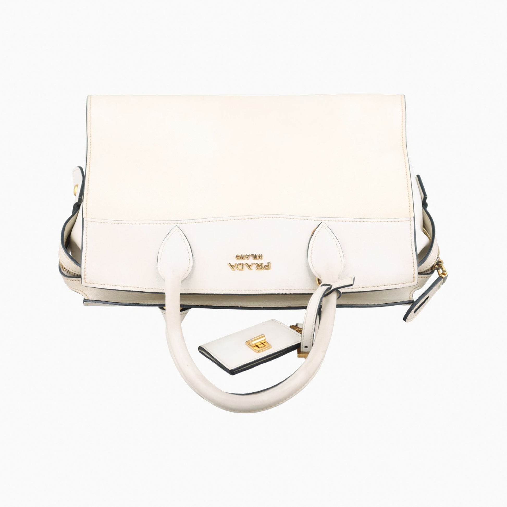 PRADA Esplanade White Leather 117 X Handbag