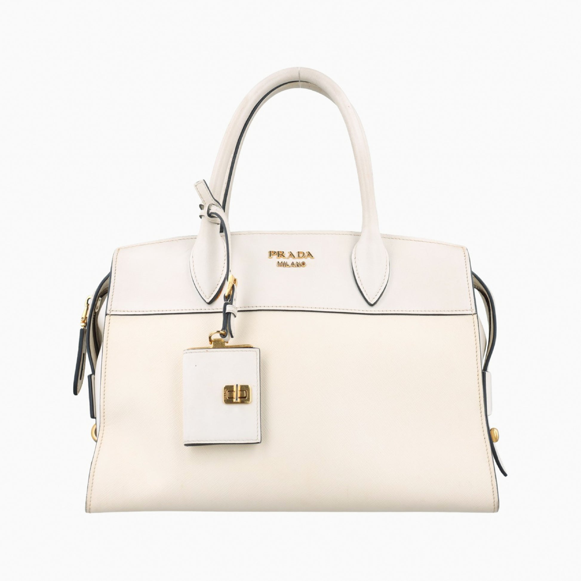 PRADA Esplanade White Leather 117 X Handbag