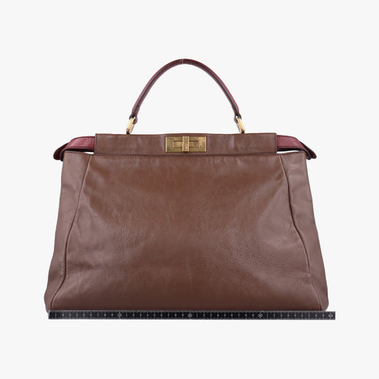 FENDI Peekaboo Large Brown Leather Shoulder Bag 8BN2102454-8BN210-CN1-099