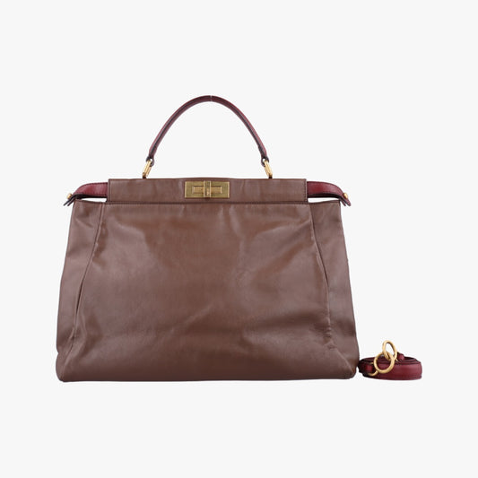 FENDI Peekaboo Large Brown Leather Shoulder Bag 8BN2102454-8BN210-CN1-099