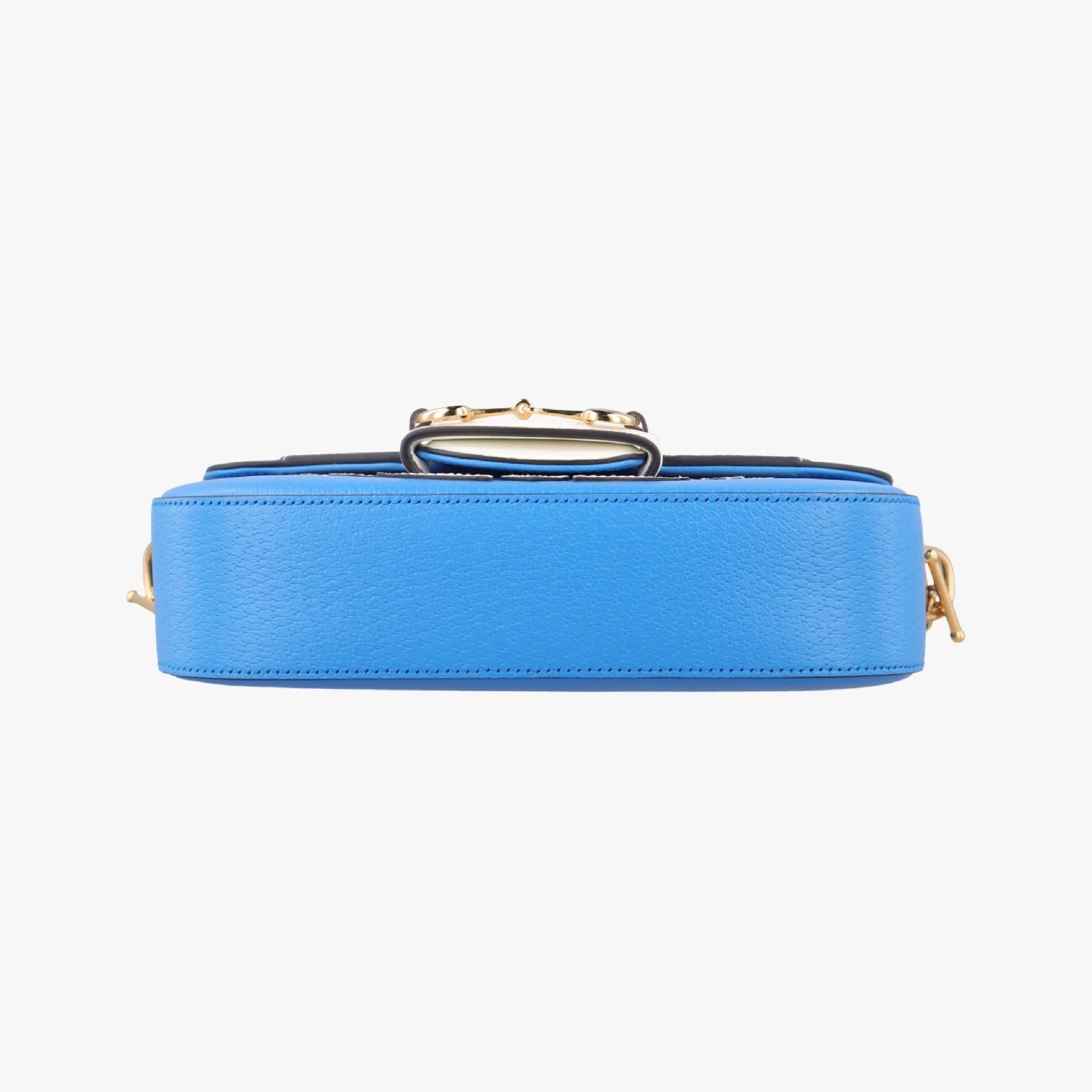 GUCCI Adidas Collaboration Horsebit Blue x White Leather Shoulder Bag 722009I039609325