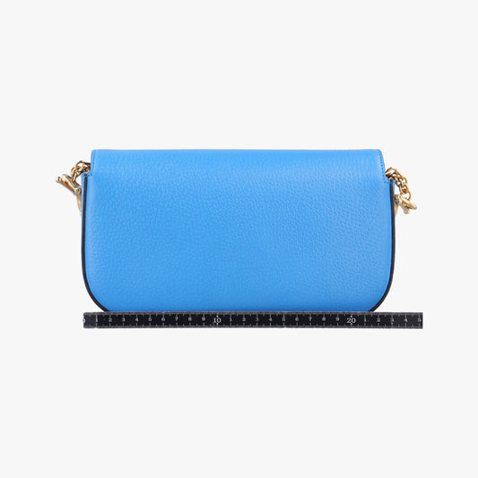 GUCCI Adidas Collaboration Horsebit Blue x White Leather Shoulder Bag 722009I039609325