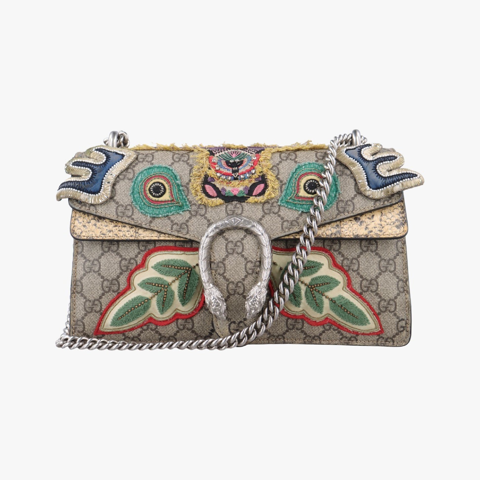 GUCCI Dionysus Brown x Multicolor PVC Coated Canvas Shoulder Bag 400249G020853364